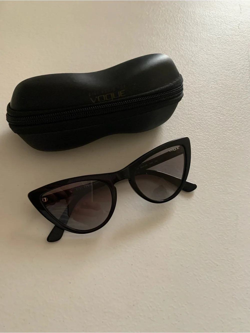 Vogue Black Cat-Eye Sunglasses with Dark Lenses